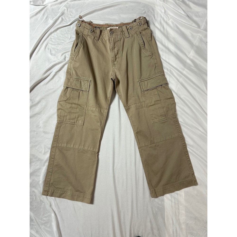 GAP 1969 Mens Cargo Pants 31x28 Khaki Tan Straight Leg Utility Tactical Pockets